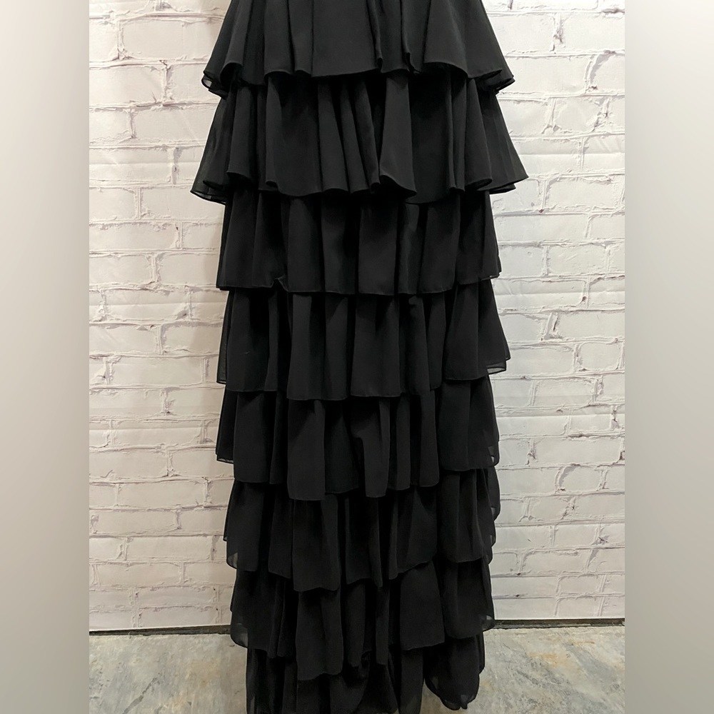 Mac Duggal Tiered Ruffle Empire Waist Chiffon Gown - Gem